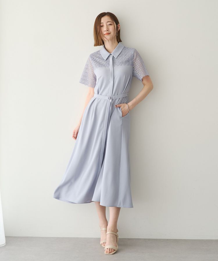 YECCA VECCA「レース切替ワンピース」|ワンピース|Light Blue