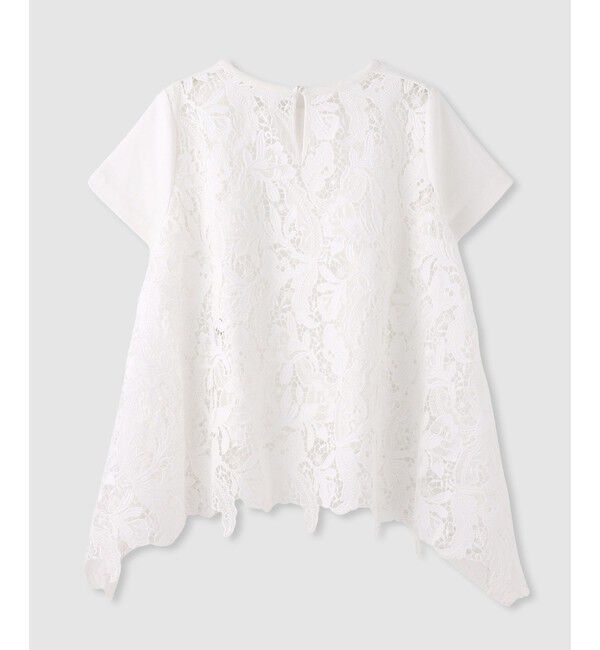 LOULOU WILLOUGHBY「【LOULOU WILLOUGHBY】レースドッキングロングＴシャツ」|Tシャツ・カットソー|