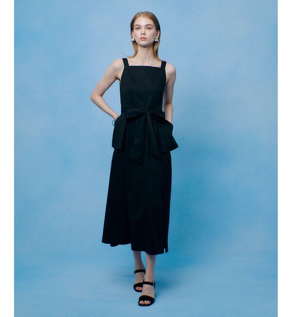 LOULOU WILLOUGHBY「【LOULOU WILLOUGHBY】コットンサテンエプロンワンピース」|ワンピース|