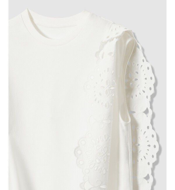 LOULOU WILLOUGHBY「【LOULOU WILLOUGHBY】スカラレーストリミングＴシャツ」|Tシャツ・カットソー|