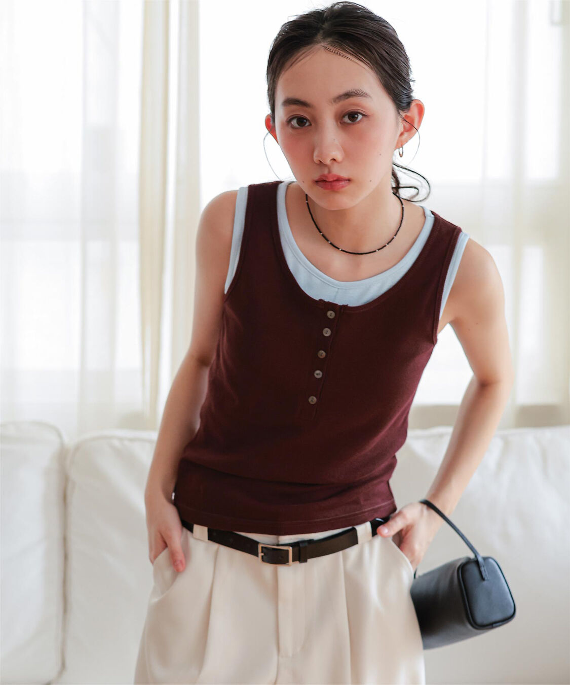 miette「カップ付きレイヤード風タンクトップ」|タンクトップ|