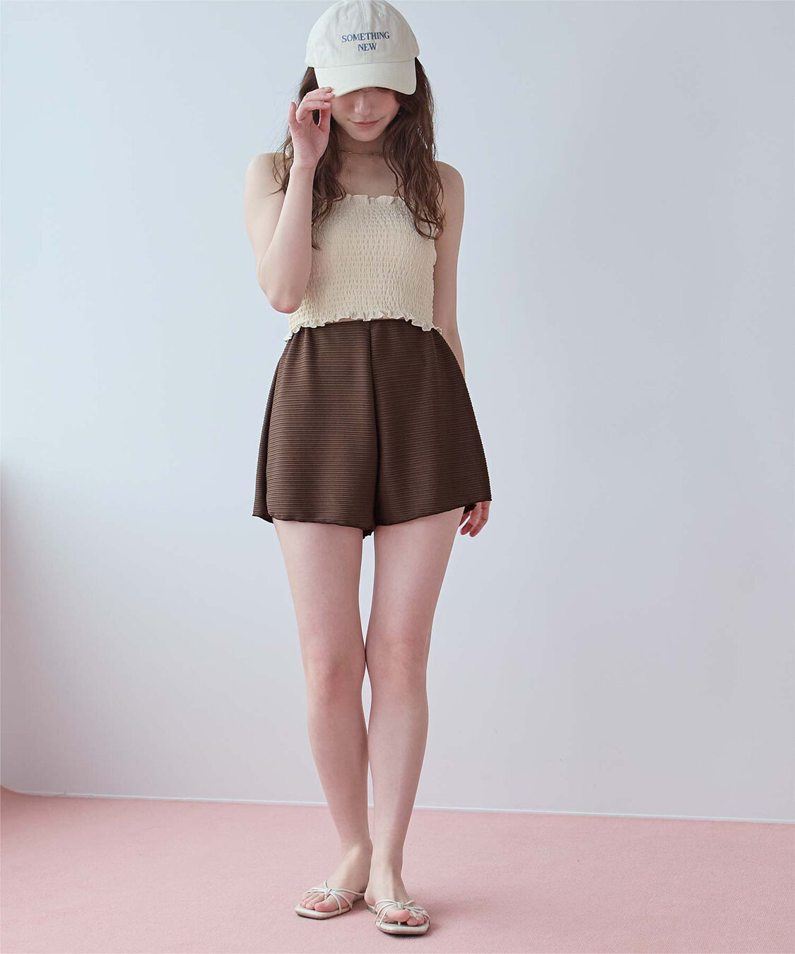 SEA DRESS「4点セット/長袖トップス付シャーリングビキニ&times;ショートパンツ/水着」|ビキニ|
