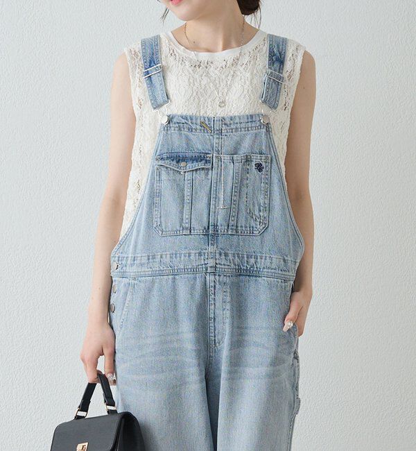  「綿麻デニムサロペット」|デニム|