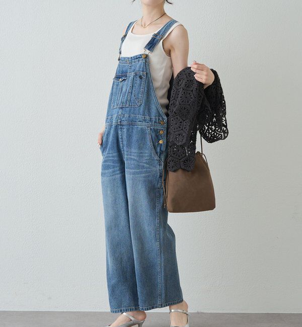  「綿麻デニムサロペット」|デニム|