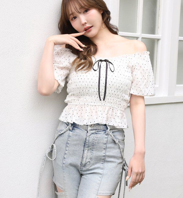  「【 XS/S/Mサイズ展開】サイドスリットリボン美脚デニムパンツ」|その他|