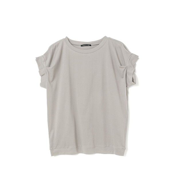 mizuiro ind「mizuiro ind フリルスリーブクルーネックプルオーバー」|Tシャツ・カットソー|ライトグレー