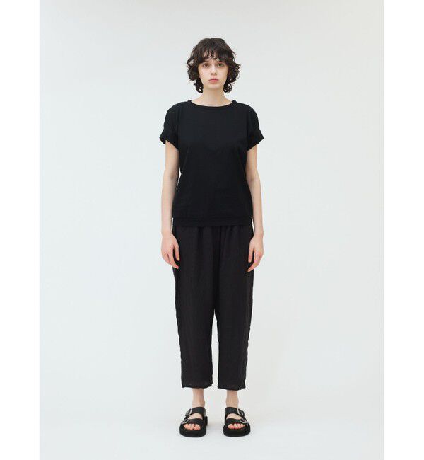 mizuiro ind「mizuiro ind フリルスリーブクルーネックプルオーバー」|Tシャツ・カットソー|