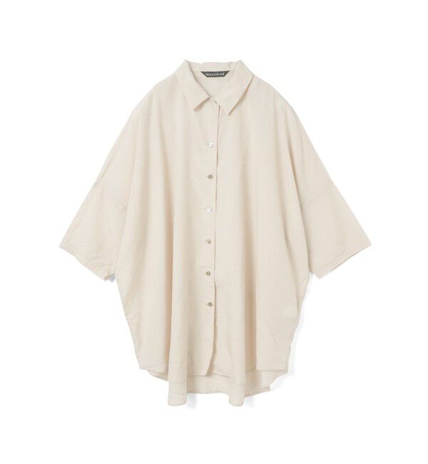 mizuiro ind「mizuiro ind ハーフスリーブワイドシャツ」|シャツ・ブラウス|ピンクベージュ