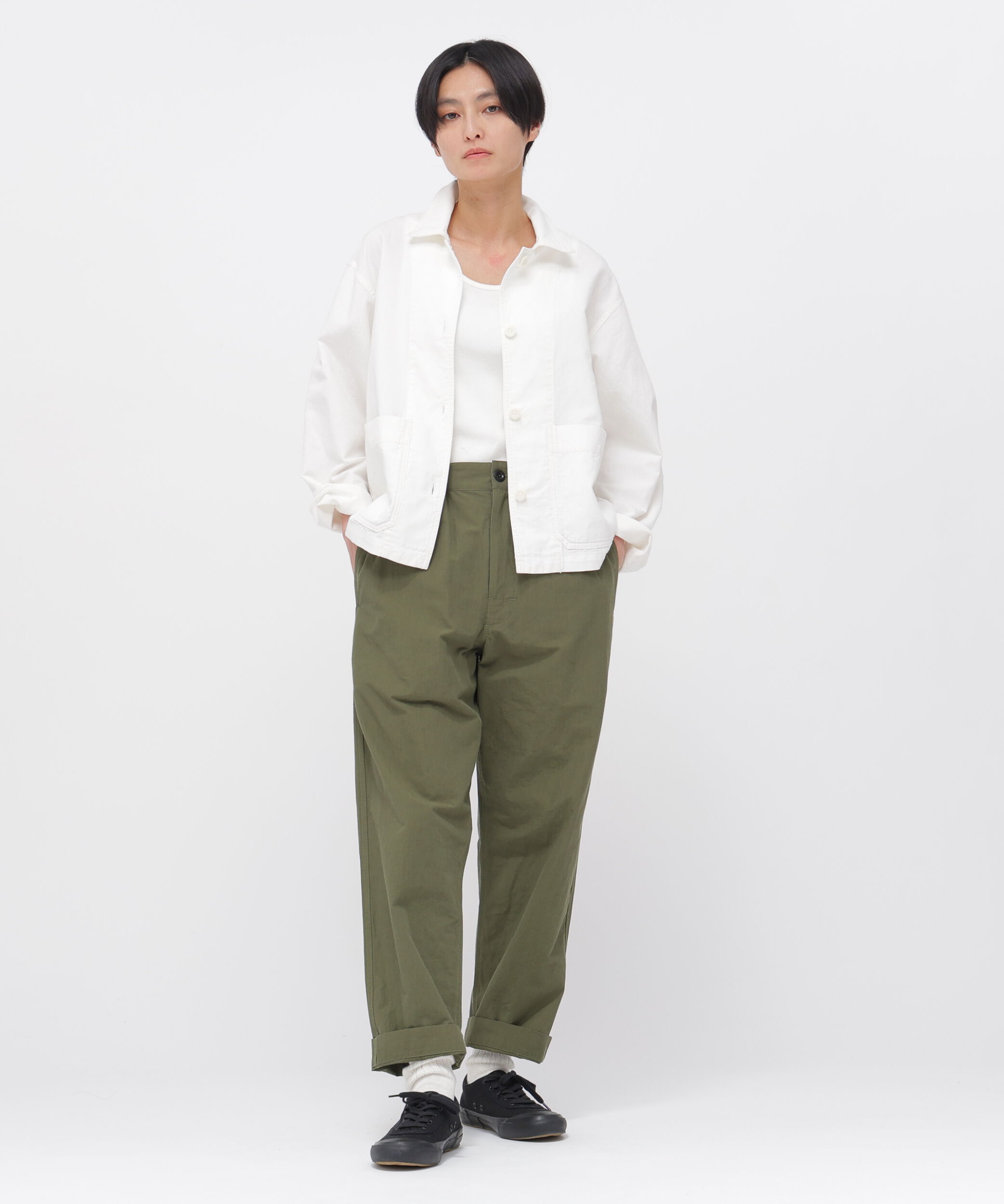 MHL.「CRISP COTTON CHAMBRAY TROUSERS」|その他|OLIVE1