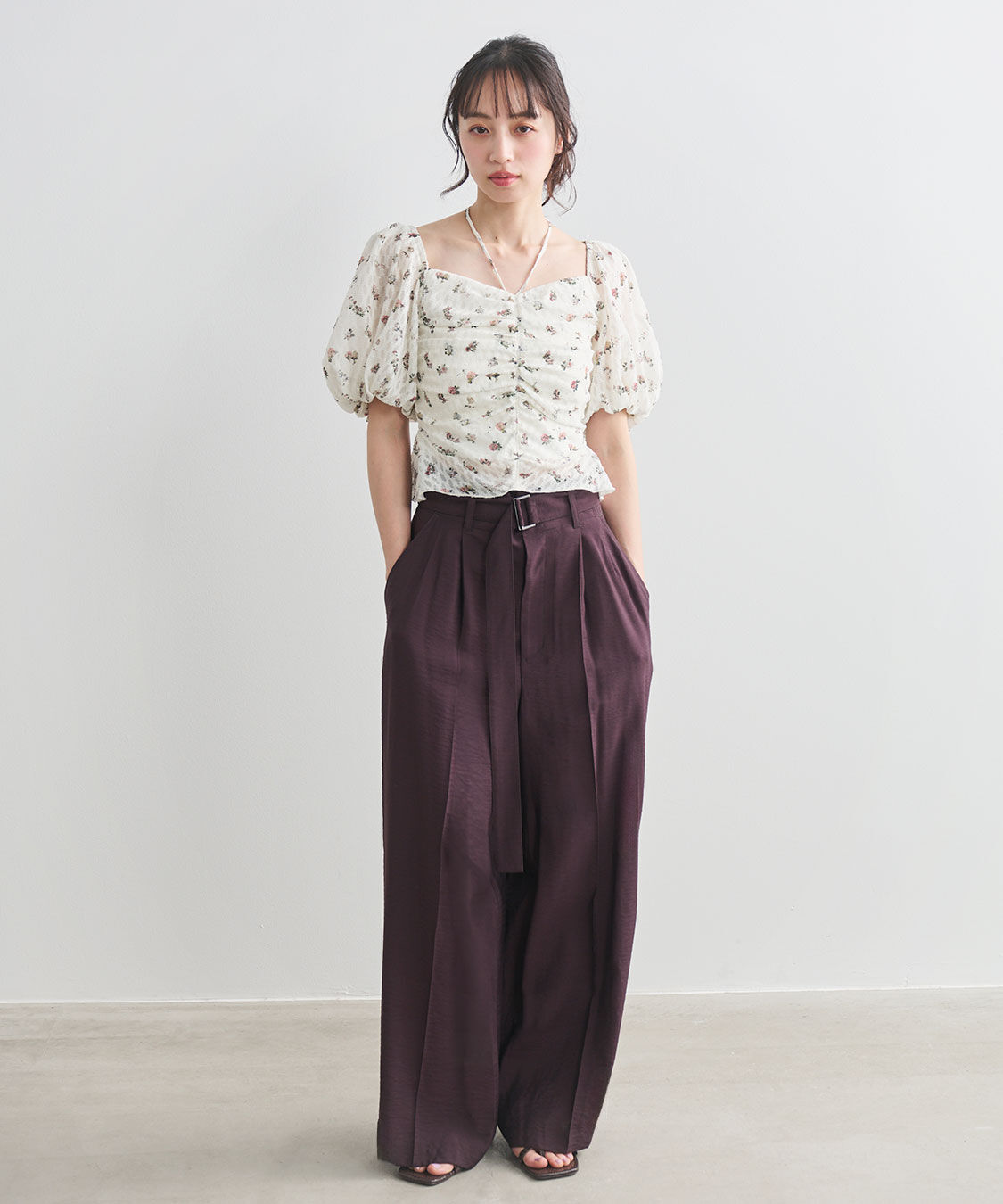 COCO DEAL「タックワイドパンツ」|スラックス|