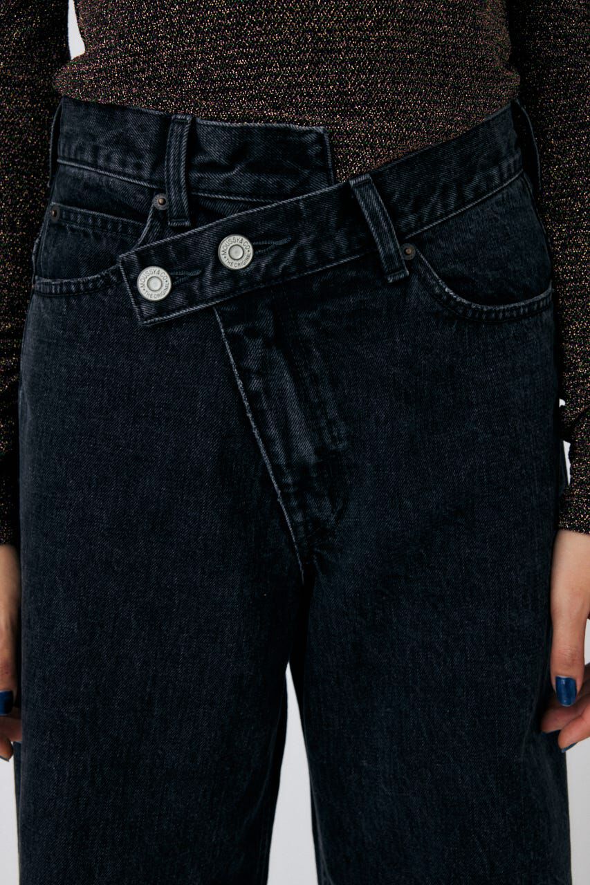 MOUSSY「CROSS WAIST WIDE STRAIGHT」|デニム|