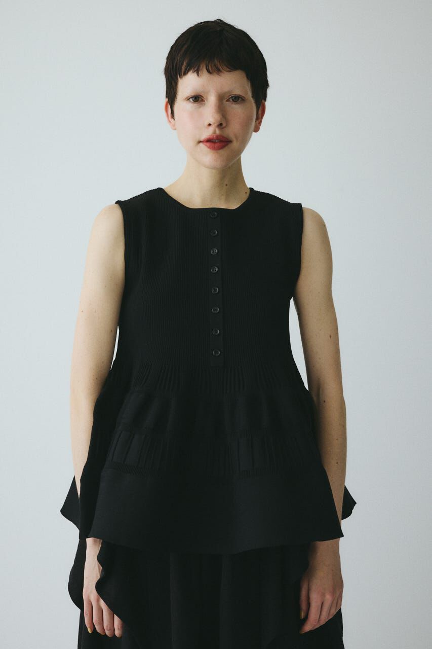 HeRIN.CYE「［予約］Peplum knit tops」|ニット・セーター|BLK