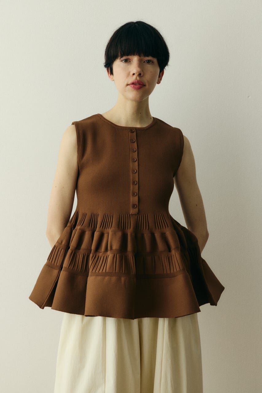 HeRIN.CYE「［予約］Peplum knit tops」|ニット・セーター|BRN