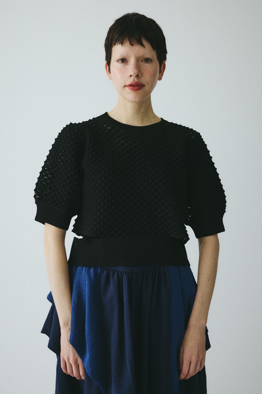 HeRIN.CYE「3D stitch knit tops」|ニット・セーター|BLK