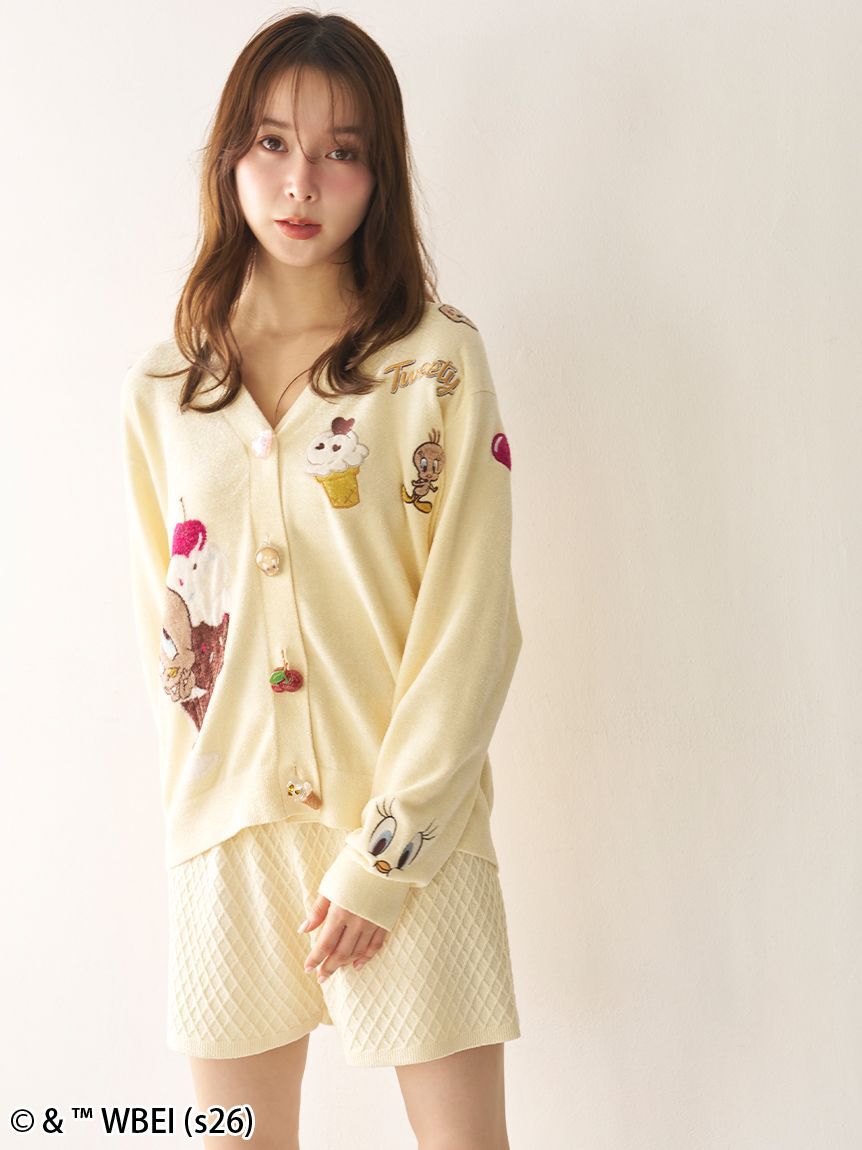 SNIDEL HOME「【Tweety】ワッフルコーンニットショートパンツ」|ルームウェア|