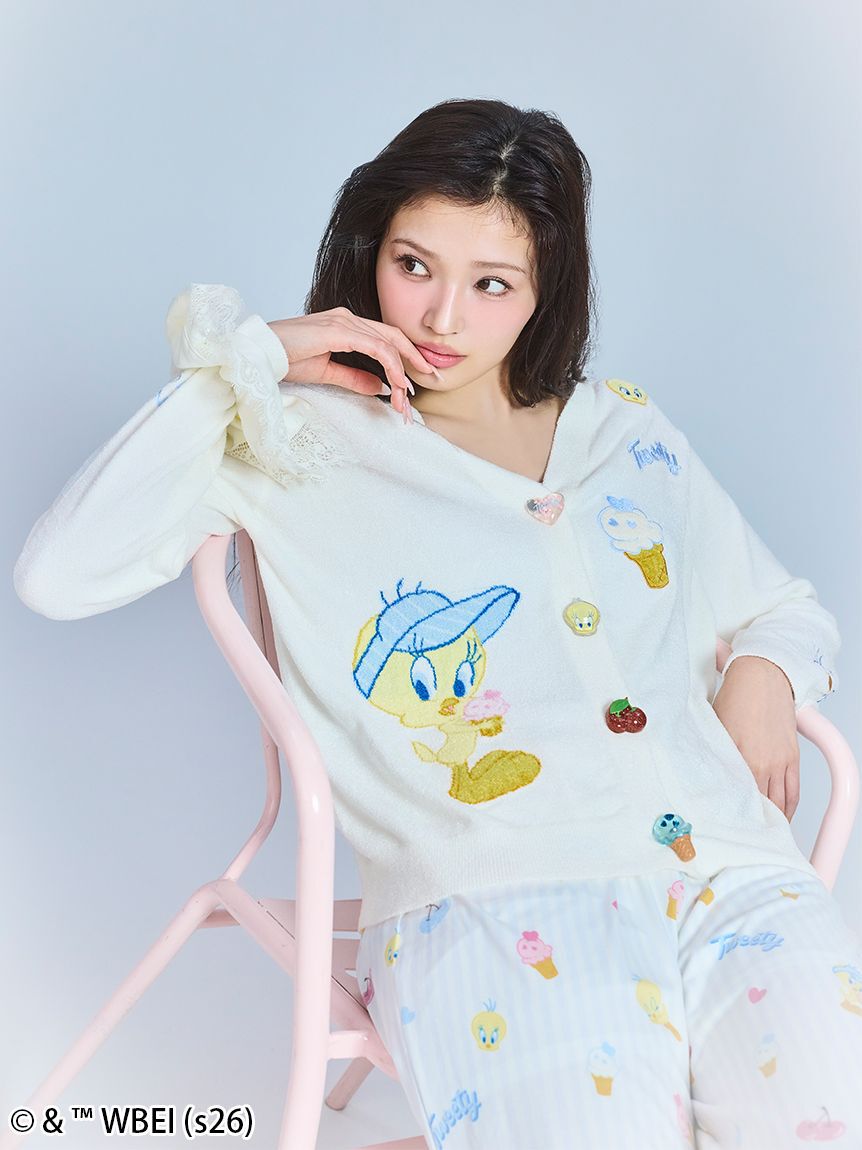SNIDEL HOME「【Tweety】モチーフニットカーディガン」|ルームウェア|