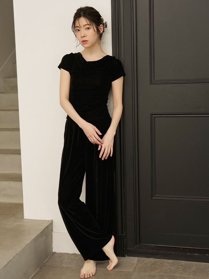 SNIDEL HOME「シアーベロアセットアップ」|ルームウェア|BLK