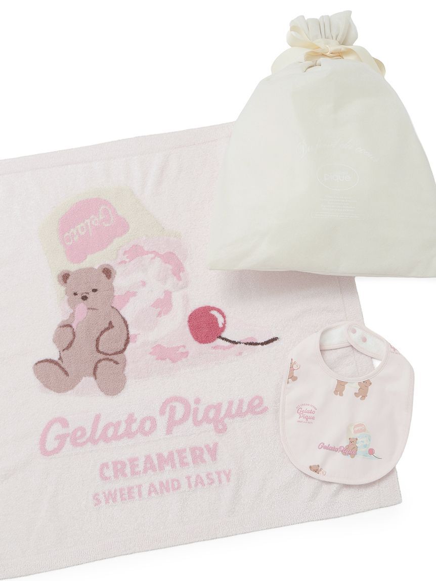 GELATO PIQUE KIDS & BABY「【ラッピング済み】【BABY】スムーズィーアイスクリームベアブランケット&スタイSET」|その他ベビー用品|PNK