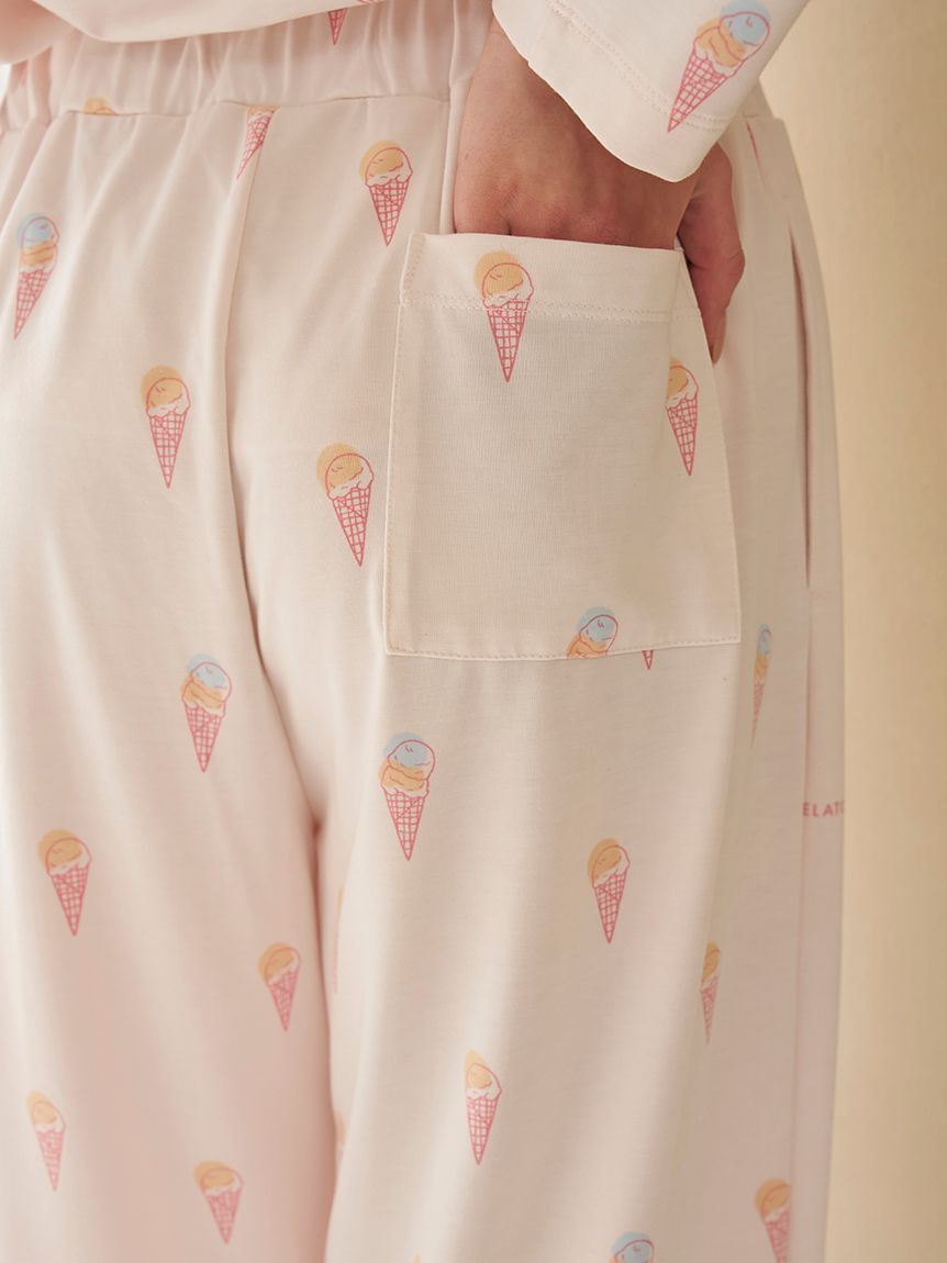 gelato pique「【ラッピング済み】【IFMC.】ワンポイントTシャツ&ロングパンツSET」|ルームウェア|