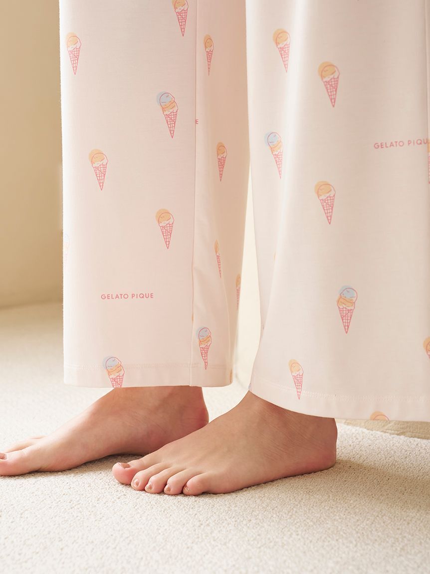 gelato pique「【ラッピング済み】【IFMC.】ワンポイントTシャツ&ロングパンツSET」|ルームウェア|