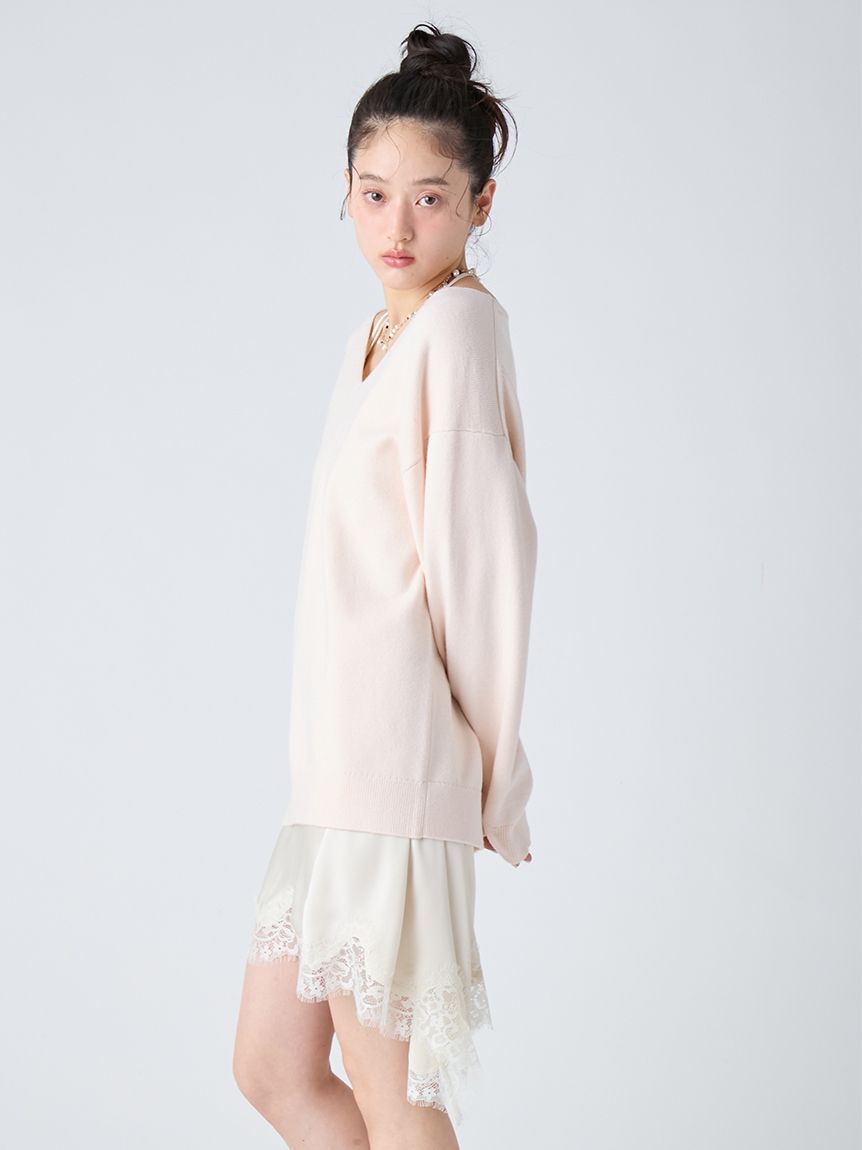 LILY BROWN「【WEB限定カラー】カシミヤブレンドニットセットサテンミニワンピース」|ワンピース|
