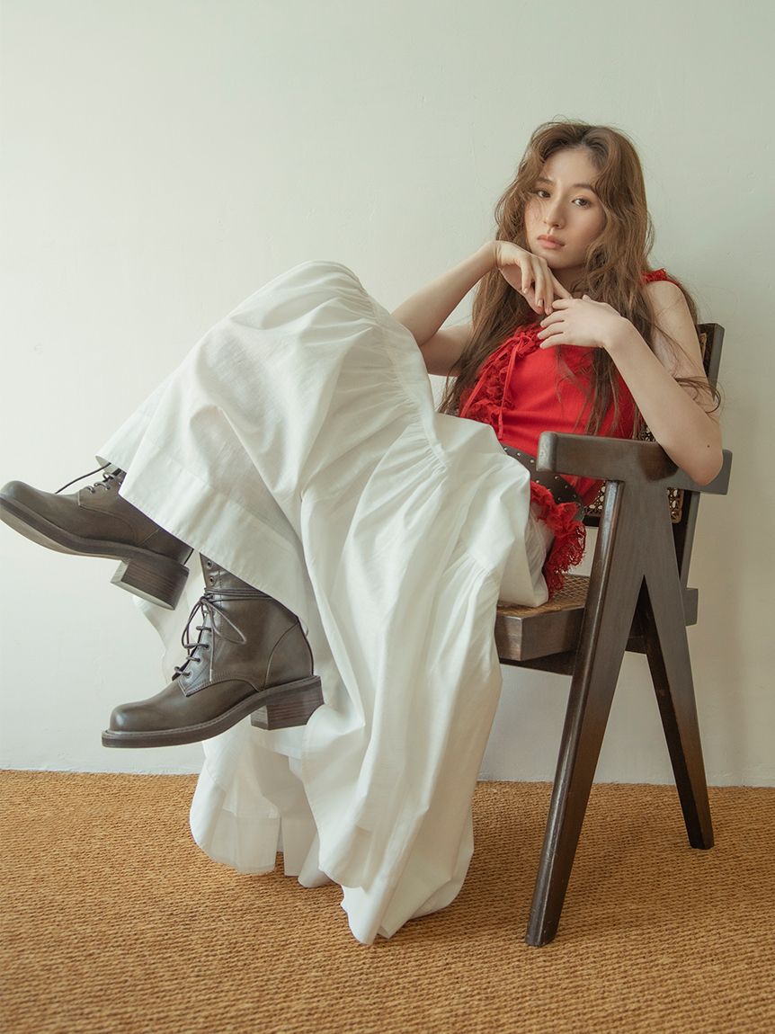 LILY BROWN「レースフリルコンビカットトップス」|Tシャツ・カットソー|