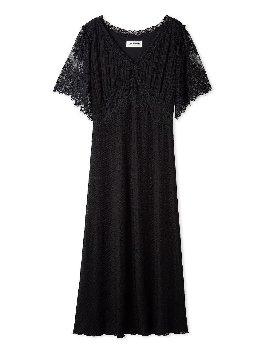 LILY BROWN「レースカットソードレス」|ドレス|BLK