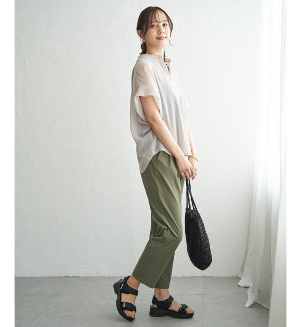ikka「【雑誌InRed6月号掲載】GOKU楽パンツ 冷感テーパード【接触冷感】」|スラックス|