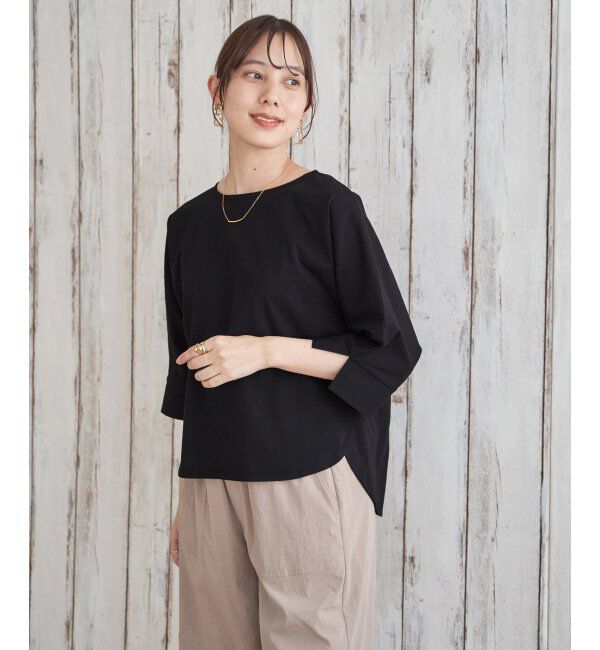 ikka「レイカンナシジバックスリットＰＯ」|Tシャツ・カットソー|ブラック