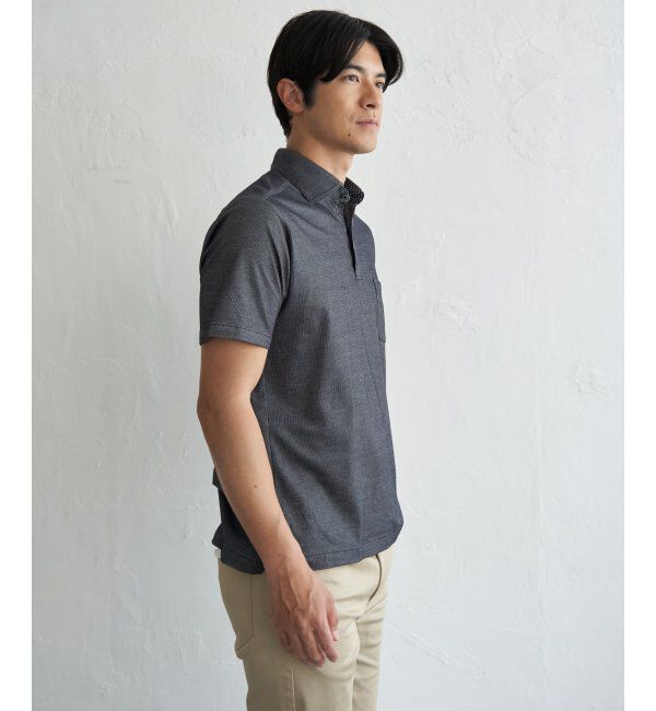 IKKA LOUNGE「【吸水速乾／イージーケア】アーバンドライ冷感コードレーンポロシャツ」|Tシャツ・カットソー|