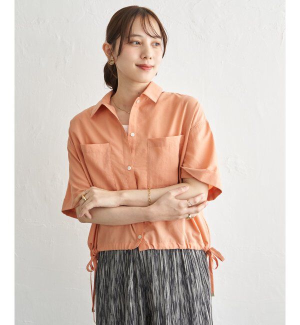 ikka「【雑誌InRed6月号掲載】冷感／デニム裾ドロストシャツ」|シャツ・ブラウス|