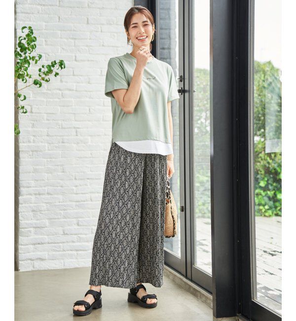 ikka「【雑誌InRed6月号掲載】鹿の子裾レイヤードプルオーバー【接触冷感】」|Tシャツ・カットソー|