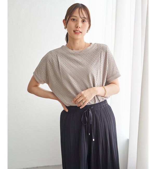 ikka「【お得だ値】冷感アイレットレースプルオーバー」|その他|グレージュ