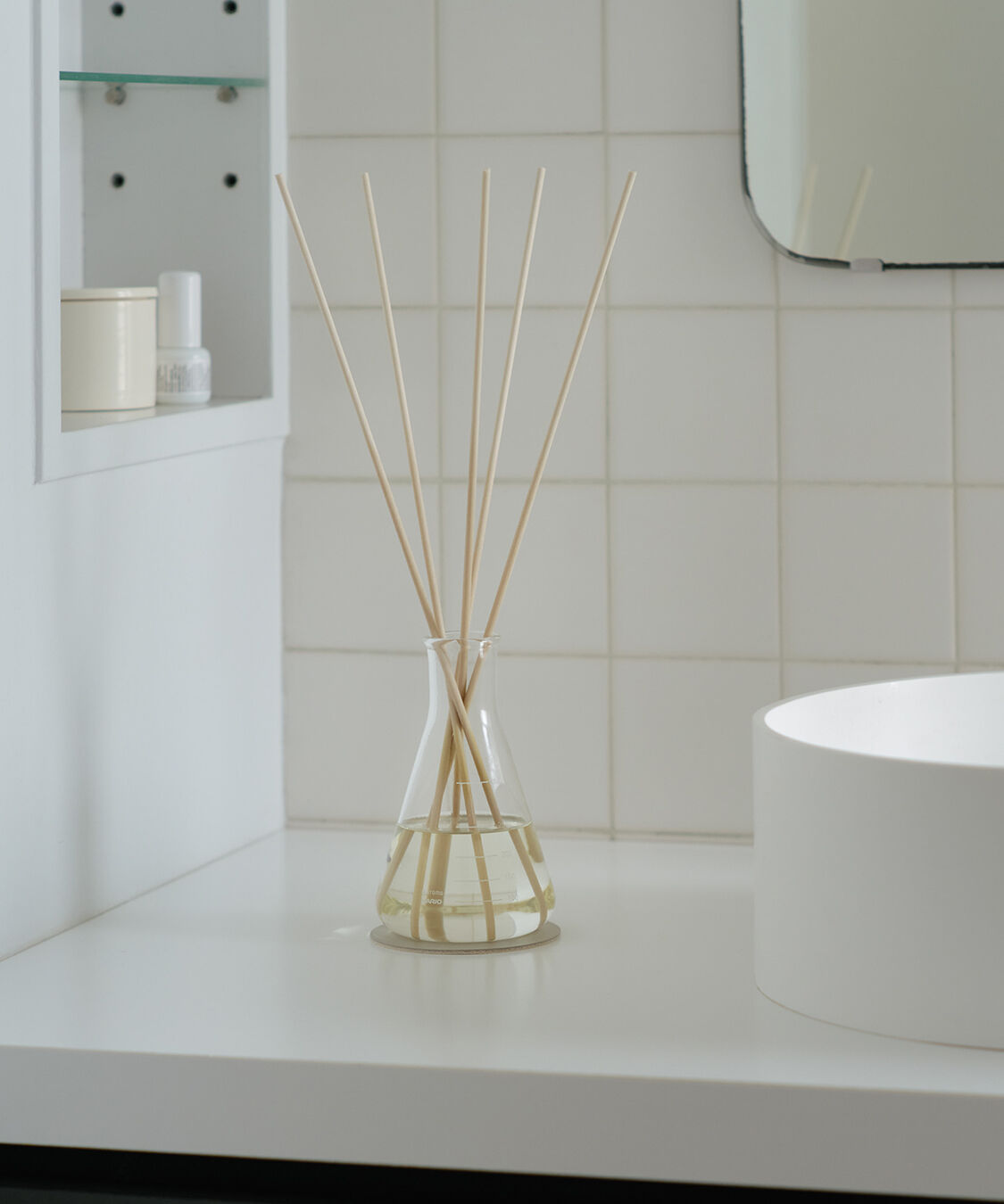 アットアロマ「stick diffuser HARIO flask D15 アイボリーset」|アロマ・ルームフレグランス|