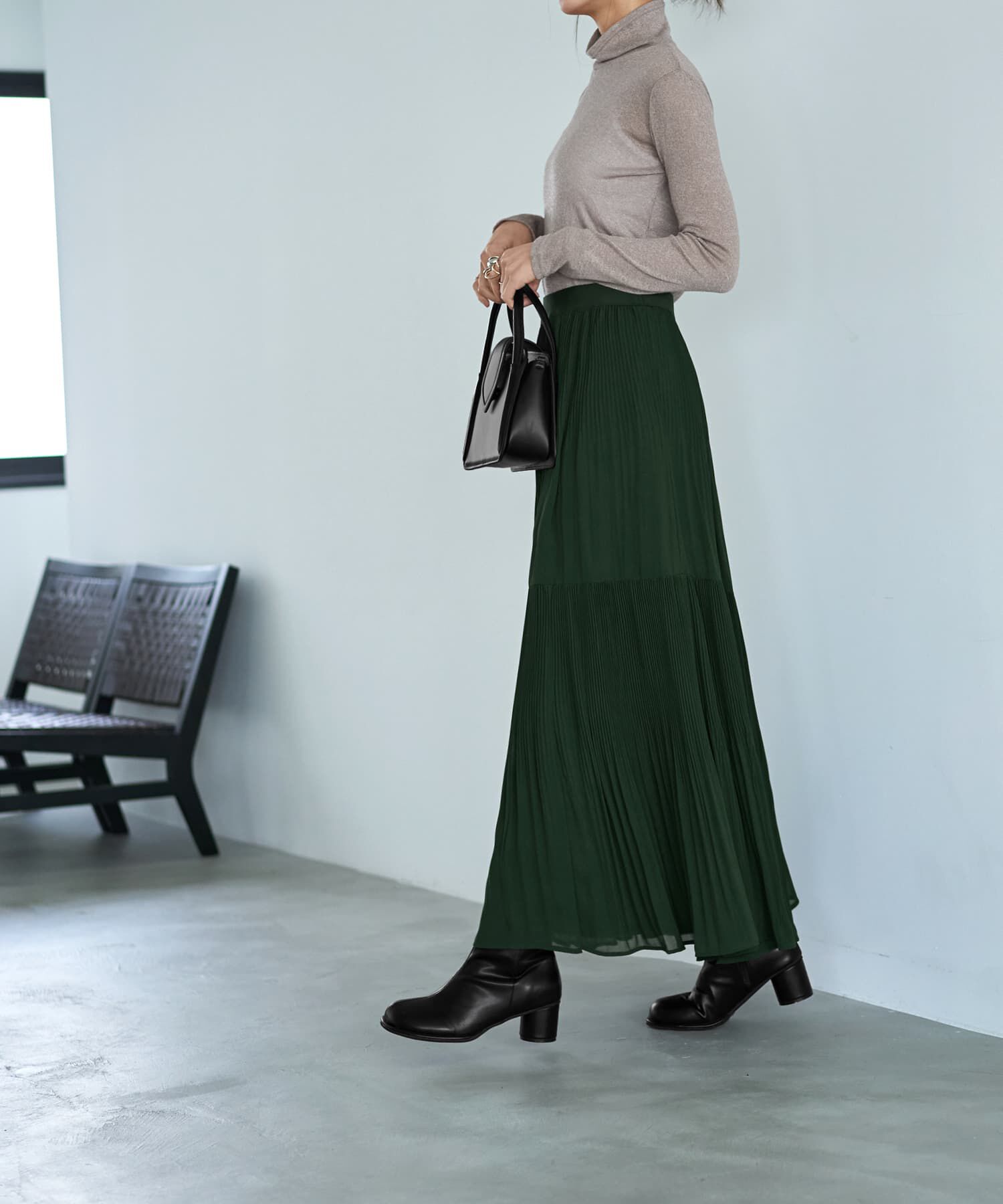 STYLE DELI「シフォンジョーゼットMIXプリーツスカート」|スカート|