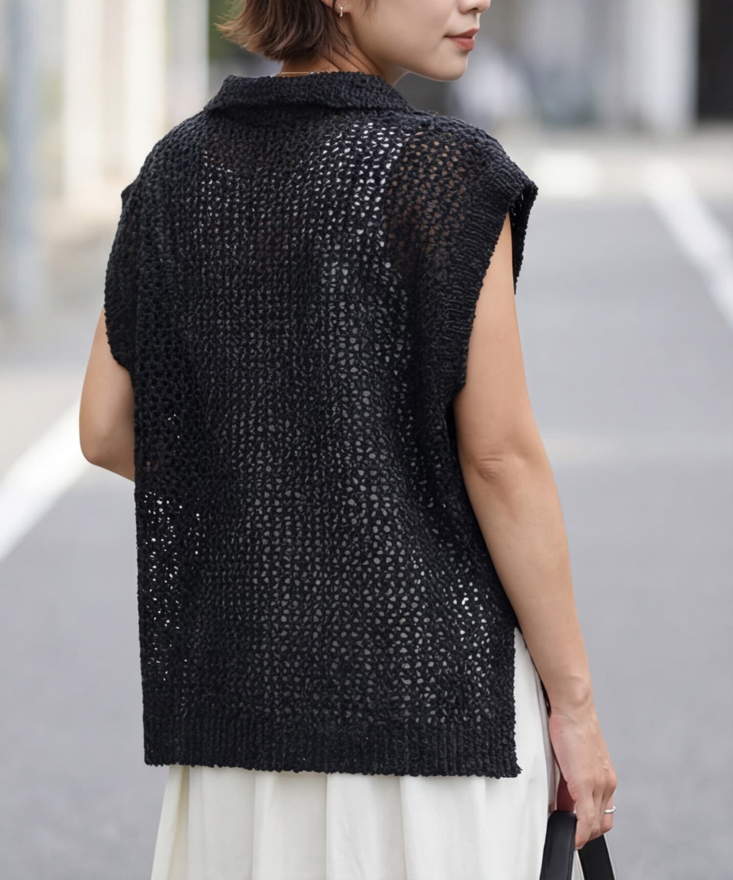 STYLE DELI「【selection】襟付きメッシュニットベスト」|ベスト・ジレ|