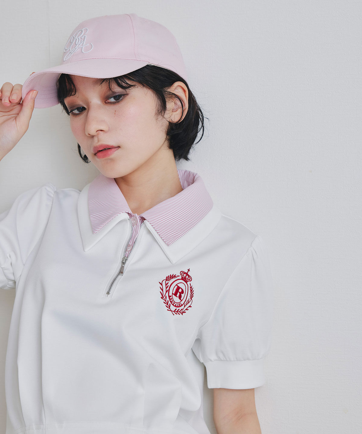 REDYAZEL「エンブレムダブルカラーカットプルオーバー」|Tシャツ・カットソー|