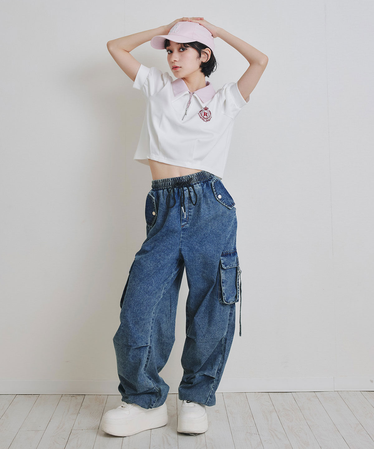 REDYAZEL「エンブレムダブルカラーカットプルオーバー」|Tシャツ・カットソー|
