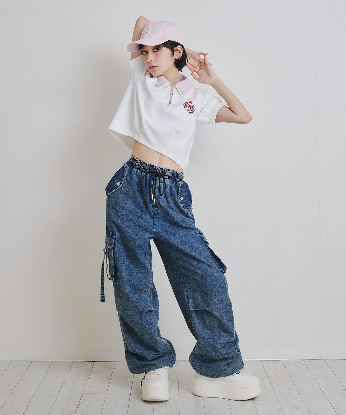 REDYAZEL「エンブレムダブルカラーカットプルオーバー」|Tシャツ・カットソー|