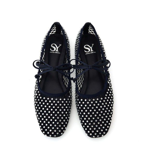 SY UNITED ARROWS「＜SY＞グレアネットバレエ フラット10●&uarr;」|バレエシューズ|NAVY