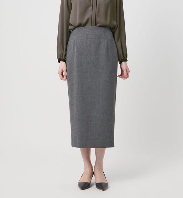 UNITED ARROWS「ダブルクロス タイトスカート ‐ストレッチ ウォッシャブル‐」|タイト|