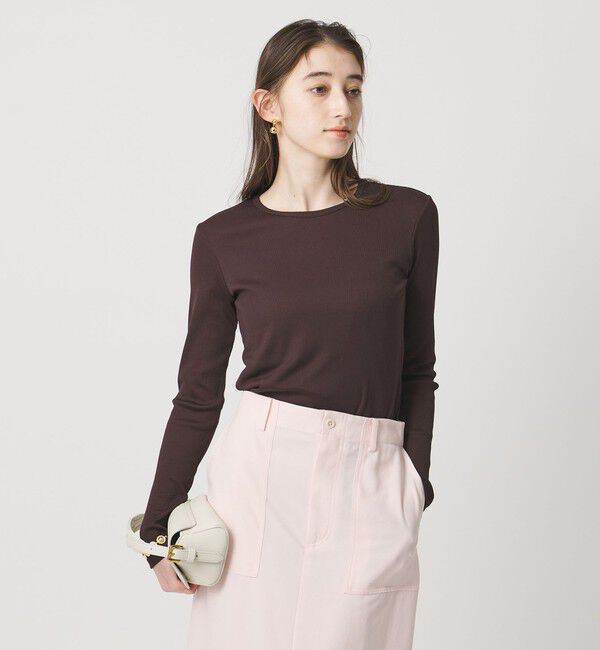 UNITED ARROWS「コットン テレコ クルーネック カットソー」|Tシャツ・カットソー|DK.BROWN