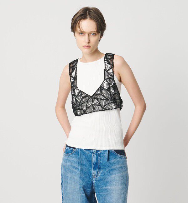 AEWEN MATOPH「＜AEWEN MATOPH＞レースエンブロイダリービスチェ」|その他|BLACK