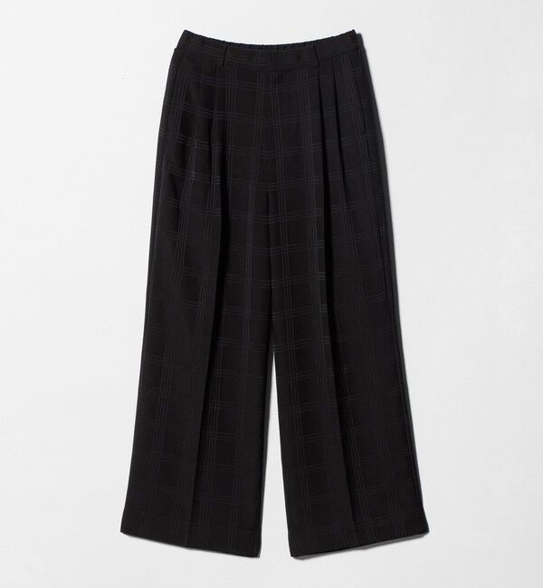 UNITED ARROWS「チェック 2タック ワイドパンツ ‐ウォッシャブル‐」|スラックス|