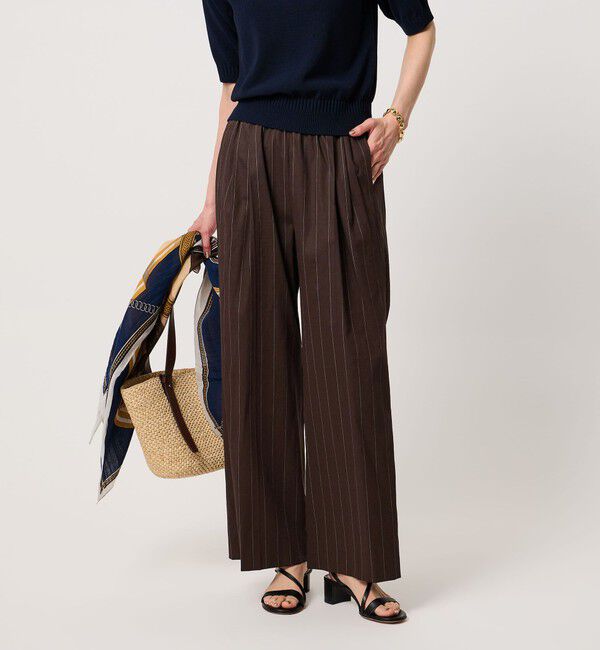 UNITED ARROWS「NALYA リラックス ワイドパンツ ‐ウォッシャブル‐」|スラックス|DK.BROWN