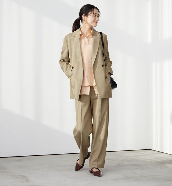 UNITED ARROWS green label relaxing「ラミーブレンド ワイド パンツ」|チノ|