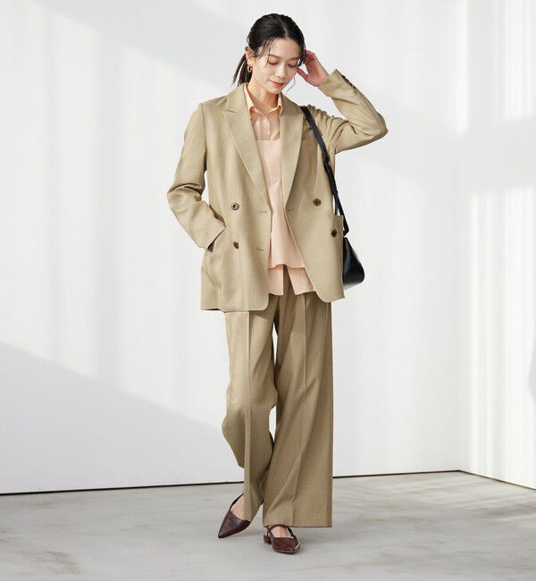UNITED ARROWS green label relaxing「ラミーブレンド ワイド パンツ」|チノ|