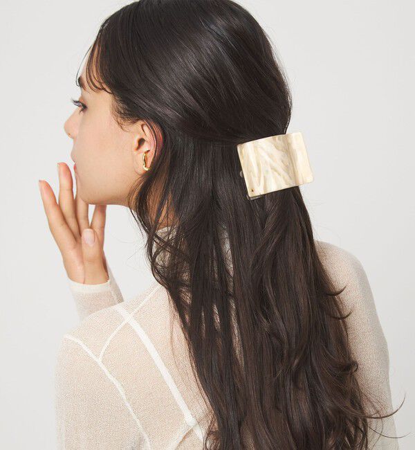 UNITED ARROWS green label relaxing「【WEB限定】スクエアマーブル ヘアクリップ」|ヘアバンド|
