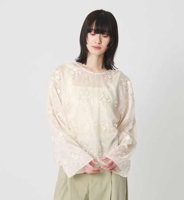 BEAUTY&YOUTH UNITED ARROWS「セルロースナイロン エンブロイダリーシャツ 2WAY」|シャツ・ブラウス|