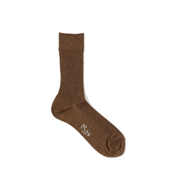 Ray BEAMS 「グリッター ラメ リブ ソックス」|ソックス|BROWN
